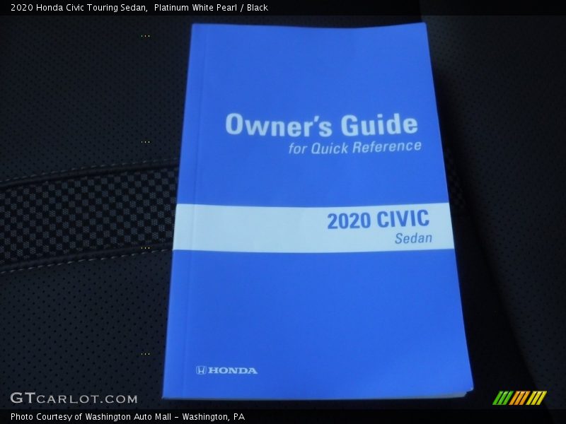Platinum White Pearl / Black 2020 Honda Civic Touring Sedan