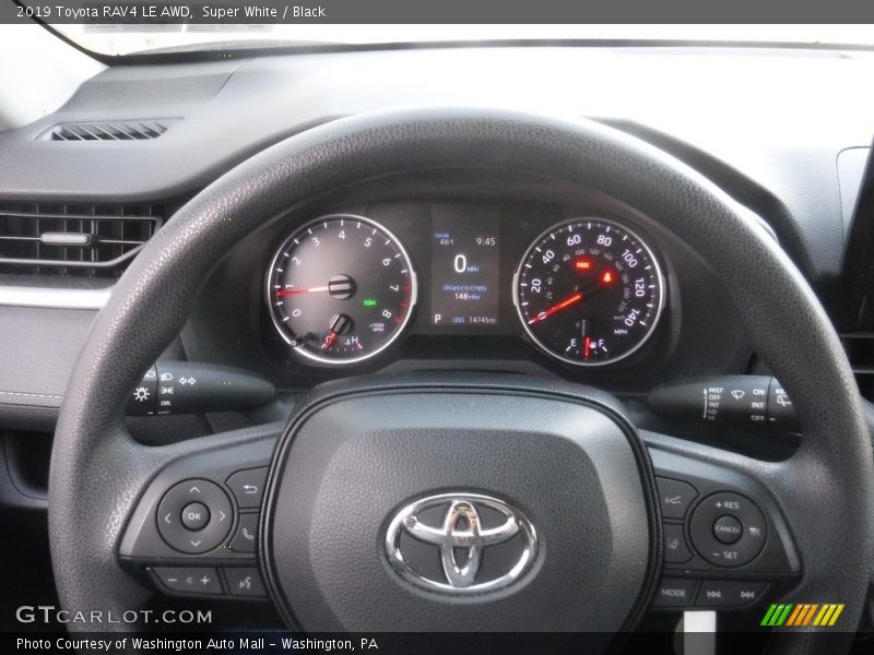 Super White / Black 2019 Toyota RAV4 LE AWD