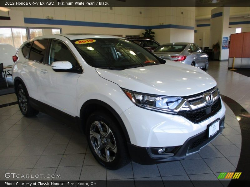 Platinum White Pearl / Black 2019 Honda CR-V EX AWD