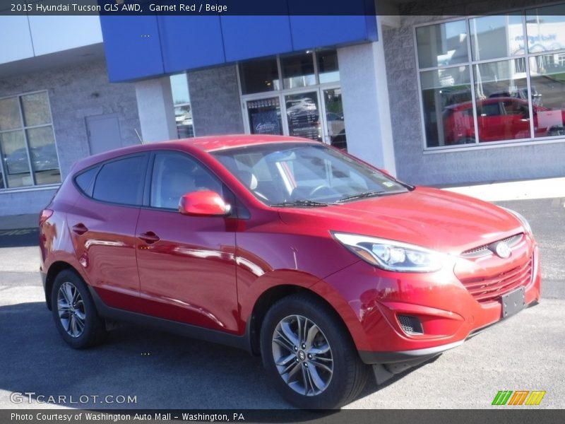 Garnet Red / Beige 2015 Hyundai Tucson GLS AWD
