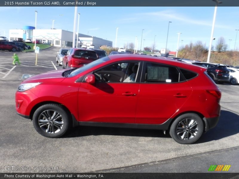 Garnet Red / Beige 2015 Hyundai Tucson GLS AWD