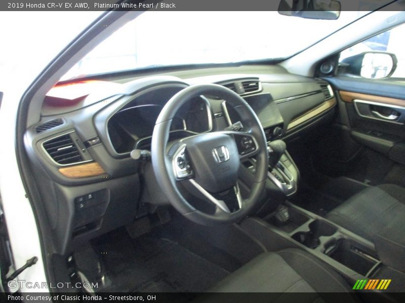 Platinum White Pearl / Black 2019 Honda CR-V EX AWD