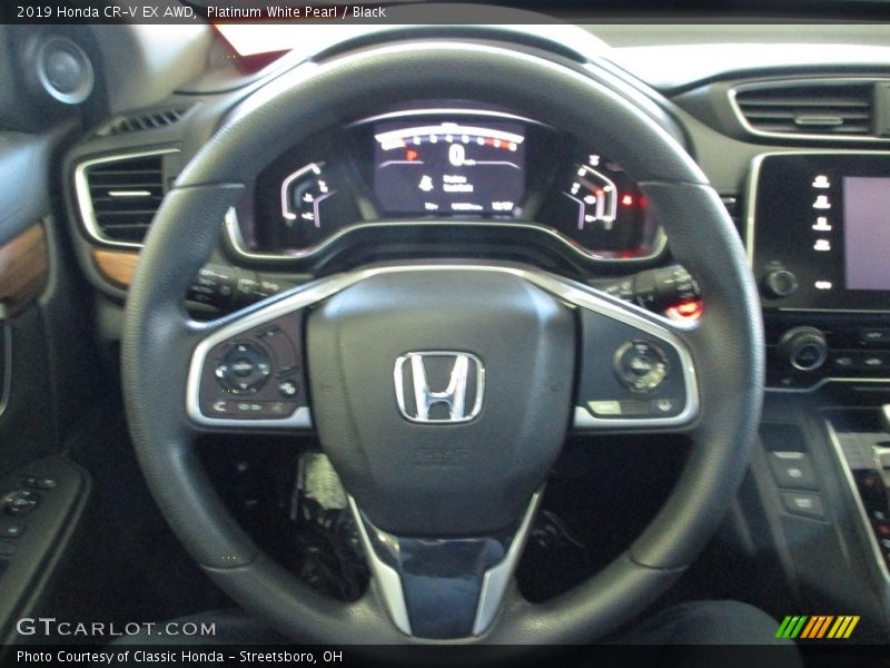 Platinum White Pearl / Black 2019 Honda CR-V EX AWD