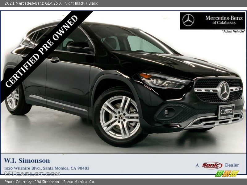 Night Black / Black 2021 Mercedes-Benz GLA 250