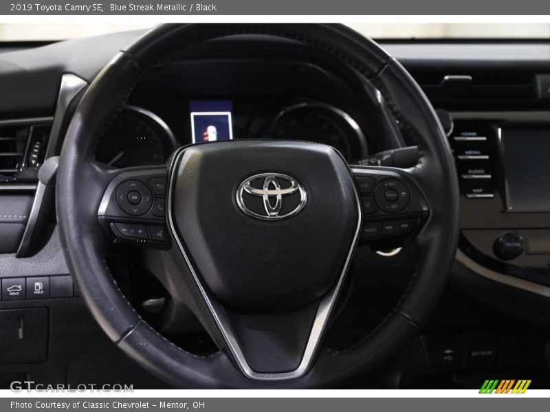 Blue Streak Metallic / Black 2019 Toyota Camry SE