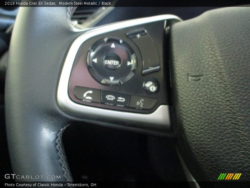 Modern Steel Metallic / Black 2019 Honda Civic EX Sedan