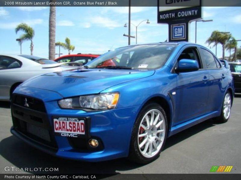 Octane Blue Pearl / Black 2008 Mitsubishi Lancer Evolution GSR