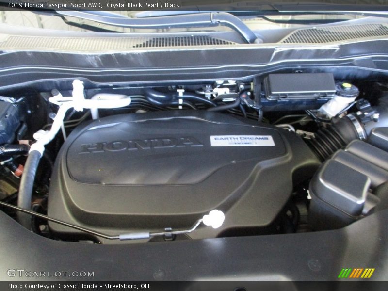 Crystal Black Pearl / Black 2019 Honda Passport Sport AWD