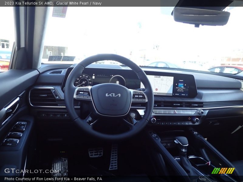 Glacial White Pearl / Navy 2023 Kia Telluride SX AWD