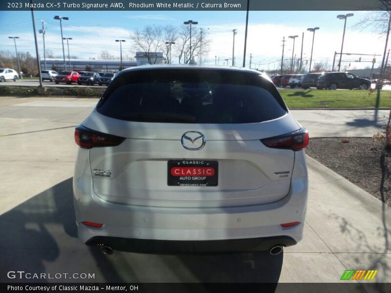 Rhodium White Metallic / Caturra Brown 2023 Mazda CX-5 Turbo Signature AWD