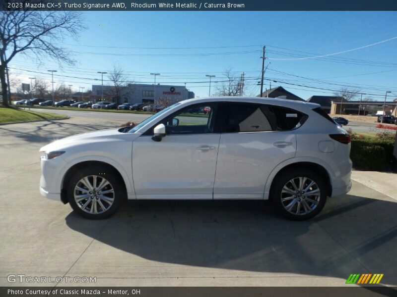 Rhodium White Metallic / Caturra Brown 2023 Mazda CX-5 Turbo Signature AWD