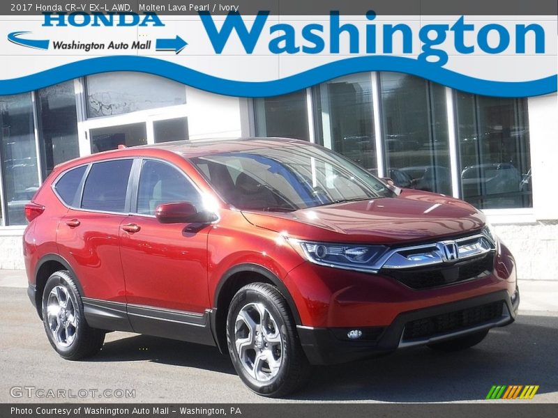 Molten Lava Pearl / Ivory 2017 Honda CR-V EX-L AWD