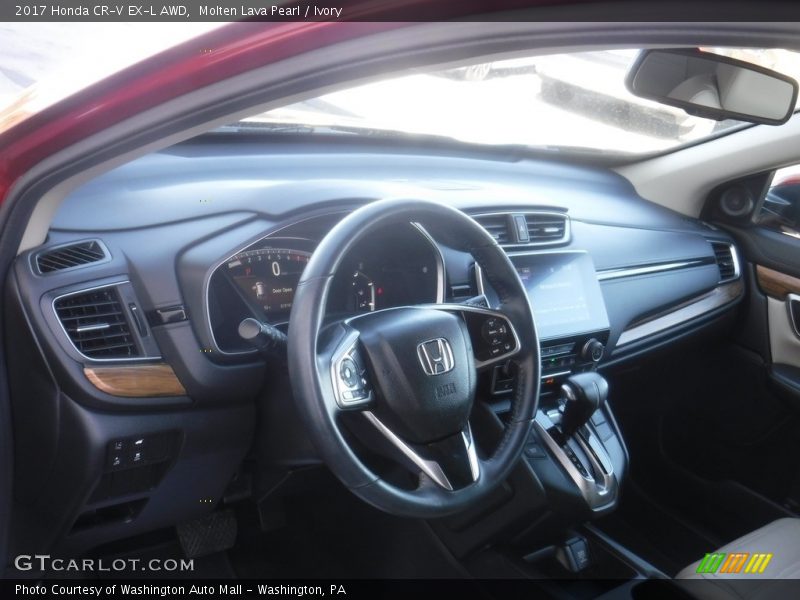 Molten Lava Pearl / Ivory 2017 Honda CR-V EX-L AWD