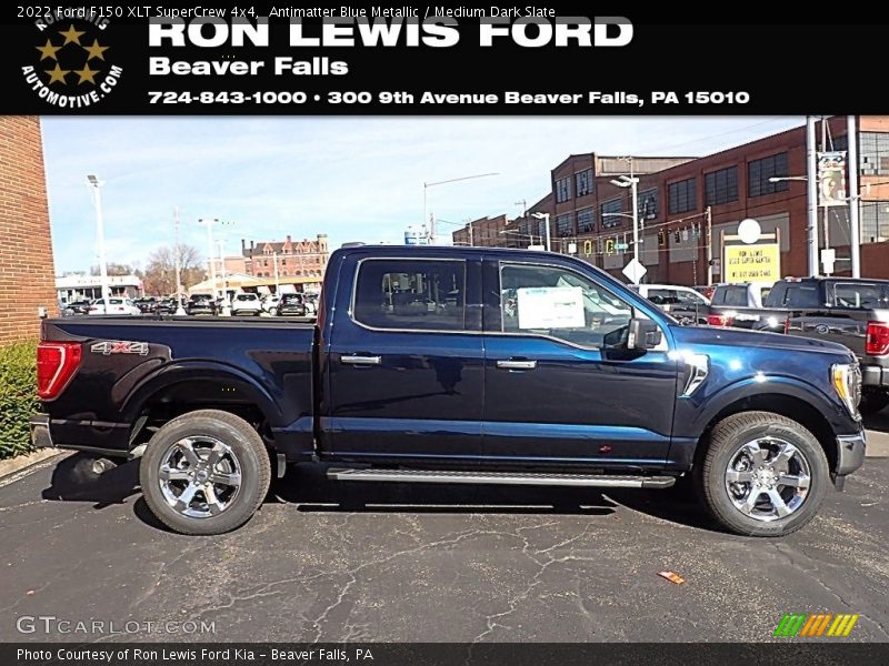 Antimatter Blue Metallic / Medium Dark Slate 2022 Ford F150 XLT SuperCrew 4x4
