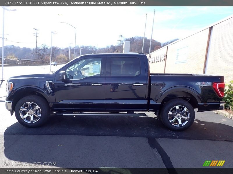 Antimatter Blue Metallic / Medium Dark Slate 2022 Ford F150 XLT SuperCrew 4x4
