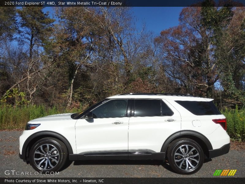 Star White Metallic Tri-Coat / Ebony 2020 Ford Explorer ST 4WD