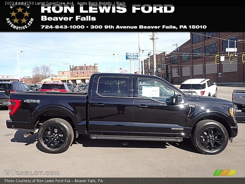 Agate Black Metallic / Black 2022 Ford F150 Lariat SuperCrew 4x4