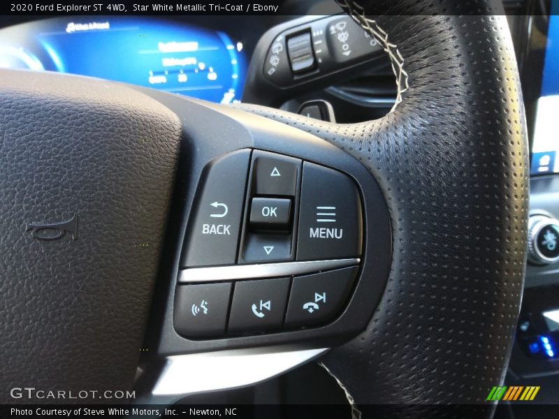 Star White Metallic Tri-Coat / Ebony 2020 Ford Explorer ST 4WD