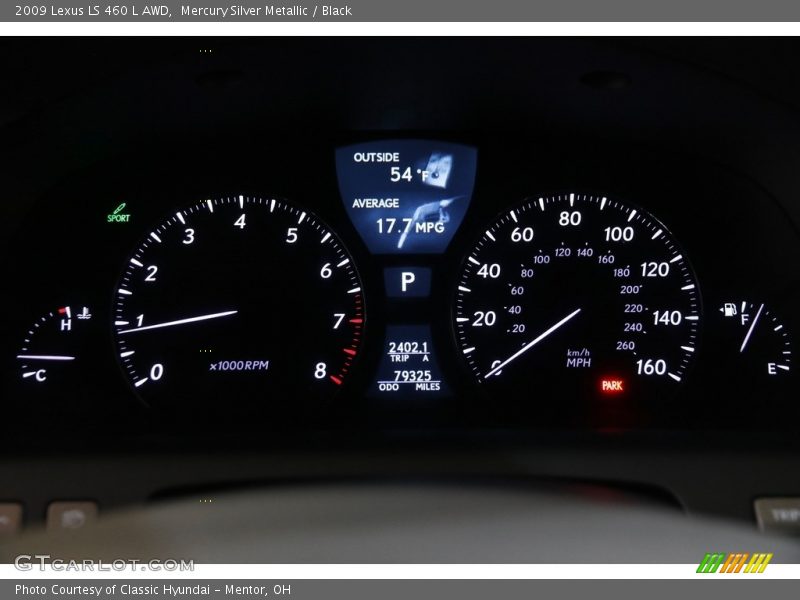 Mercury Silver Metallic / Black 2009 Lexus LS 460 L AWD