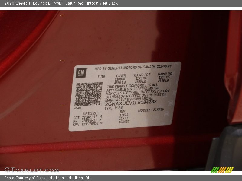 Cajun Red Tintcoat / Jet Black 2020 Chevrolet Equinox LT AWD