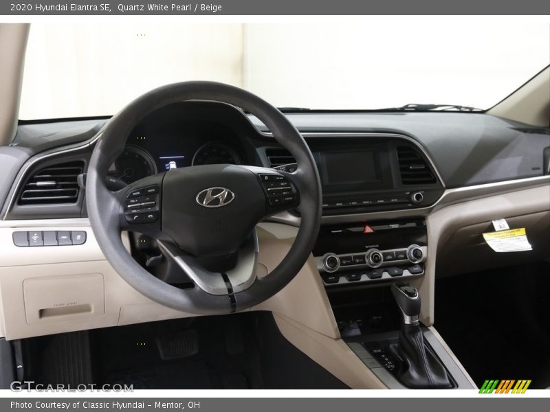 Quartz White Pearl / Beige 2020 Hyundai Elantra SE