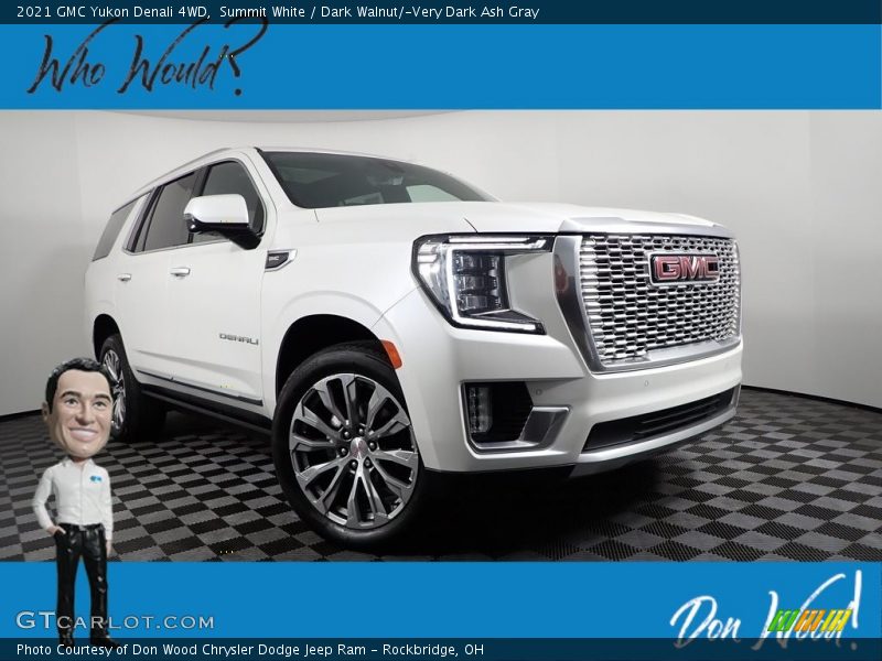 Summit White / Dark Walnut/­Very Dark Ash Gray 2021 GMC Yukon Denali 4WD