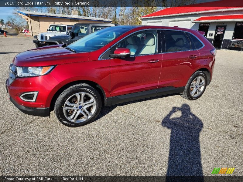 Ruby Red / Ceramic 2016 Ford Edge Titanium