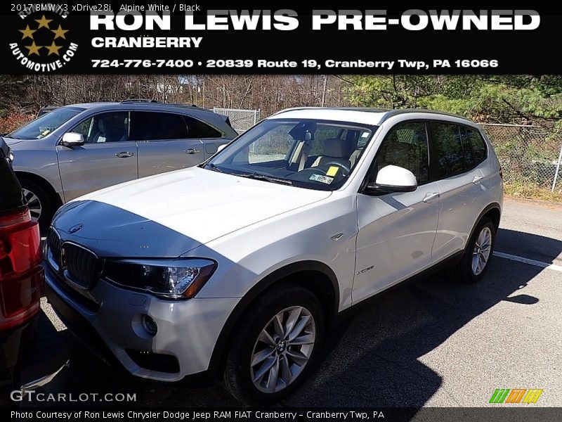 Alpine White / Black 2017 BMW X3 xDrive28i