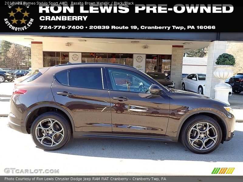 Basalto Brown Metallic / Black/Black 2018 Alfa Romeo Stelvio Sport AWD