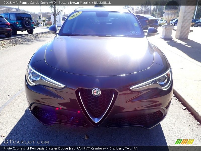 Basalto Brown Metallic / Black/Black 2018 Alfa Romeo Stelvio Sport AWD