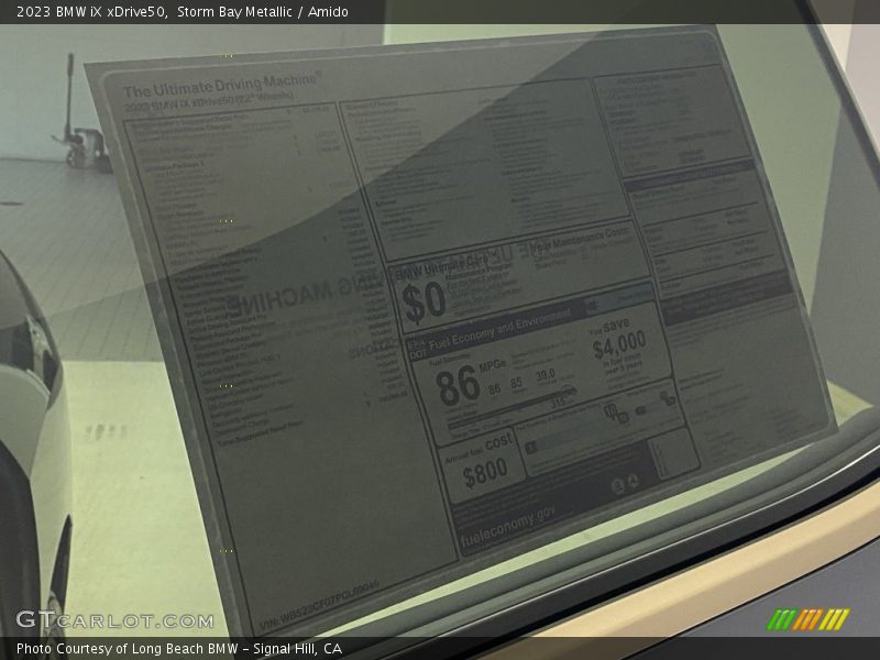  2023 iX xDrive50 Window Sticker