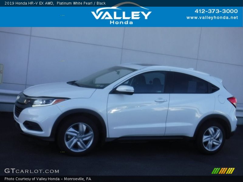 Platinum White Pearl / Black 2019 Honda HR-V EX AWD