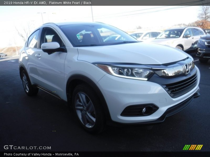 Platinum White Pearl / Black 2019 Honda HR-V EX AWD