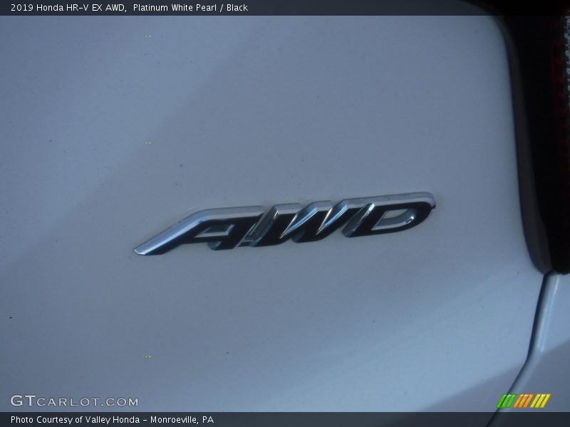 Platinum White Pearl / Black 2019 Honda HR-V EX AWD