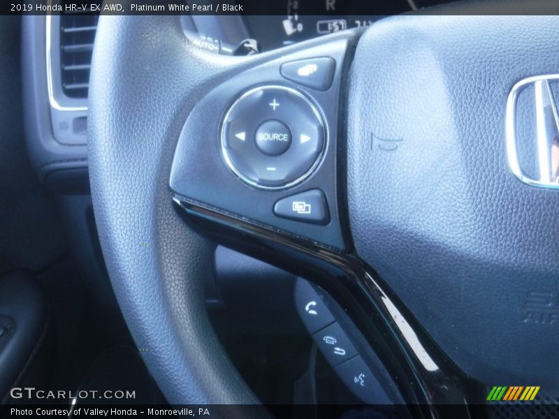 Platinum White Pearl / Black 2019 Honda HR-V EX AWD