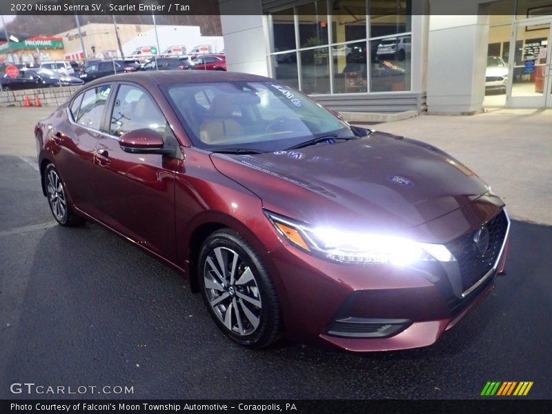 Scarlet Ember / Tan 2020 Nissan Sentra SV