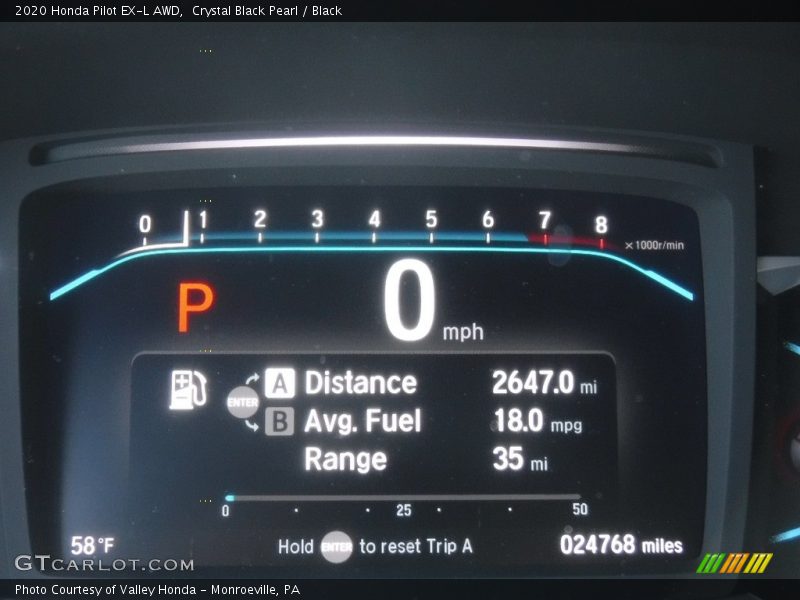 Crystal Black Pearl / Black 2020 Honda Pilot EX-L AWD
