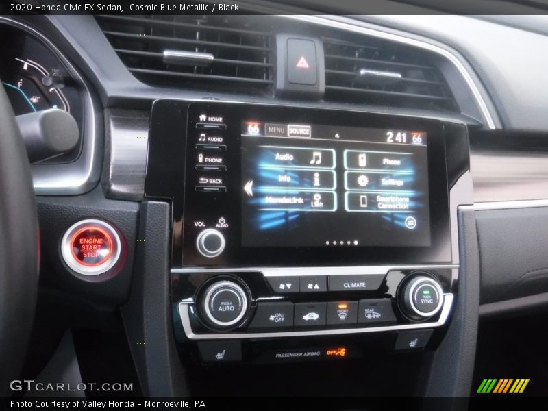 Cosmic Blue Metallic / Black 2020 Honda Civic EX Sedan
