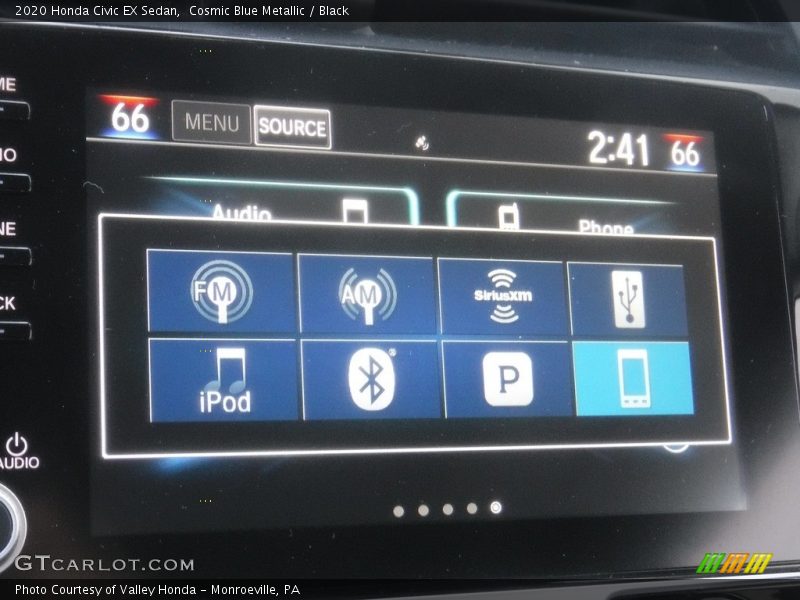 Cosmic Blue Metallic / Black 2020 Honda Civic EX Sedan