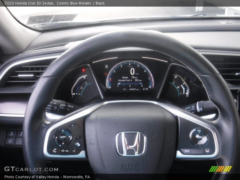 Cosmic Blue Metallic / Black 2020 Honda Civic EX Sedan
