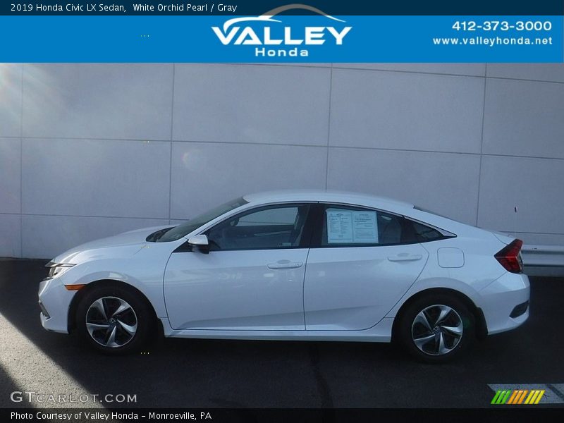 White Orchid Pearl / Gray 2019 Honda Civic LX Sedan