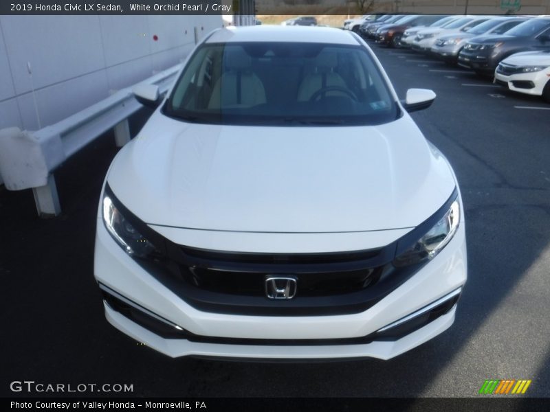 White Orchid Pearl / Gray 2019 Honda Civic LX Sedan