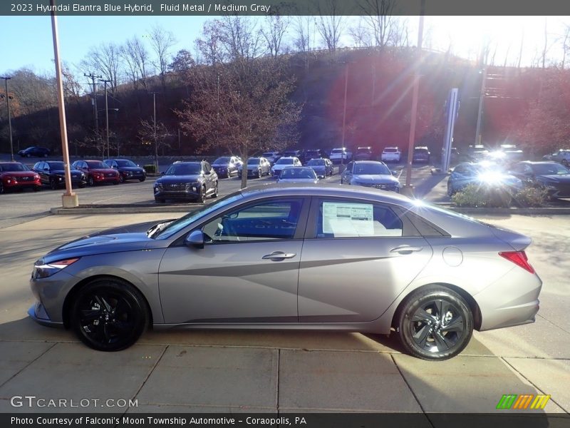 Fluid Metal / Medium Gray 2023 Hyundai Elantra Blue Hybrid