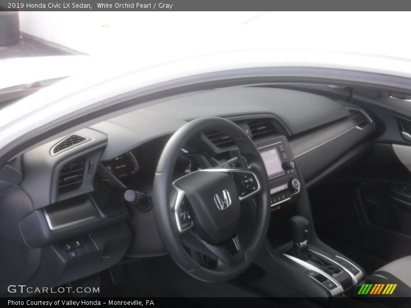 White Orchid Pearl / Gray 2019 Honda Civic LX Sedan