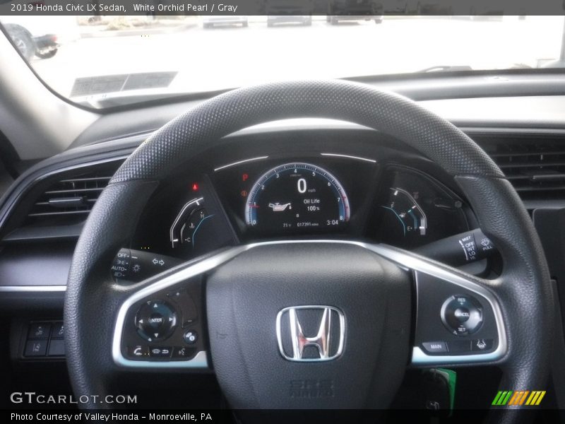 White Orchid Pearl / Gray 2019 Honda Civic LX Sedan