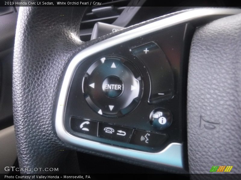 White Orchid Pearl / Gray 2019 Honda Civic LX Sedan