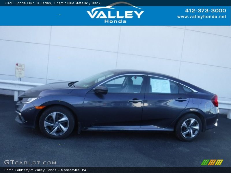 Cosmic Blue Metallic / Black 2020 Honda Civic LX Sedan