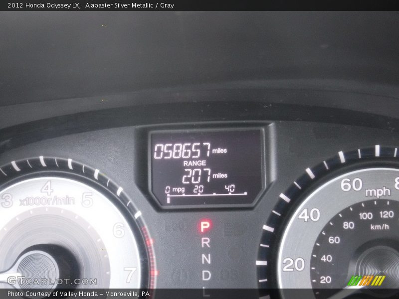 Alabaster Silver Metallic / Gray 2012 Honda Odyssey LX