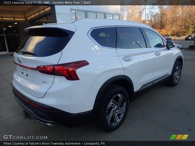 Serenity White Pearl / Black 2023 Hyundai Santa Fe SEL AWD