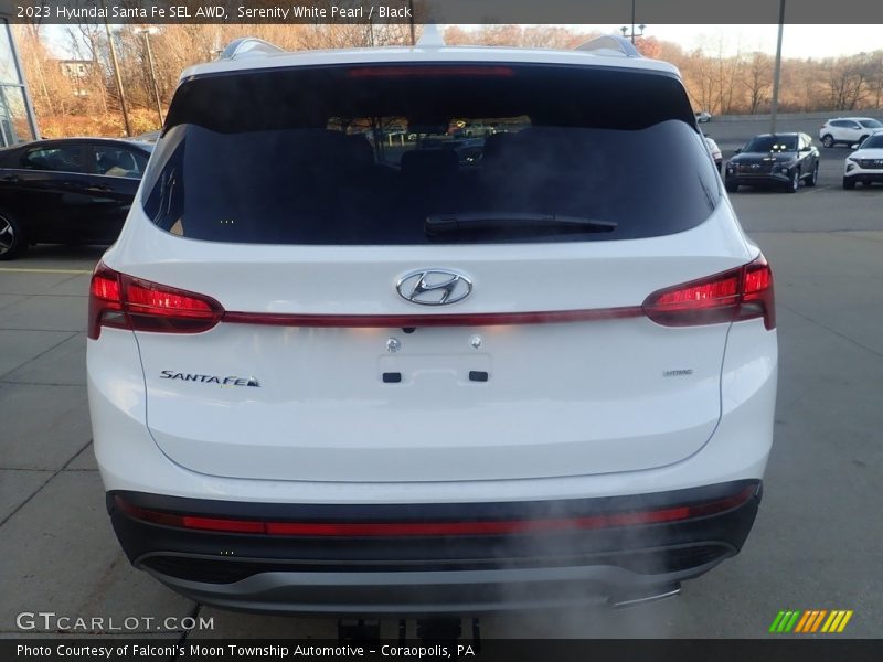 Serenity White Pearl / Black 2023 Hyundai Santa Fe SEL AWD